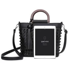 Ladies Black Rivet Bag -Gothic Clothing Store 2 4348a5bf 46f3 41a3 8c91 63127d95fece