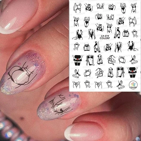 Abstract Girl Nail Stickers 3 Abstract Girl Nail Stickers - Image 3