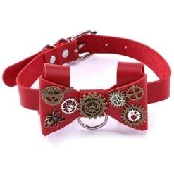 Geared Bowtie Choker Necklace -Gothic Clothing Store 2 8cafb804 21c1 4594 8340 819d3198891b