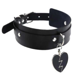 Broken Heart Leather Choker 13 Broken Heart Leather Choker -Gothic Clothing Store 2 8e06b827 1cae 4ff1 8531 31efcc2b6e57
