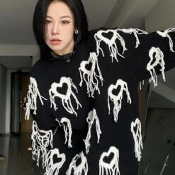 Heart Fringe Sweater -Gothic Clothing Store 2 a5a493c9 fb19 446d a9ed 0ed93afbb76b