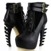 Gothic Punk Bone Heel Boots