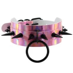 Sharpy Holographic Choker Necklace -Gothic Clothing Store 2 b4757916 2e10 4a83 a8c7 cdec4b334ae4