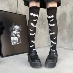 Nocturnal Being Thigh High Socks -Gothic Clothing Store 2 fc756999 262d 4012 865a 03681a34f85c