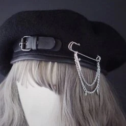 Harlene Leather Buckle Beret Hat -Gothic Clothing Store 3 0b33068f 864d 4ec9 922a b1ca0aa63592