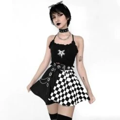 B&W Gothic Checkered Skirt 14 B&W Gothic Checkered Skirt -Gothic Clothing Store 3 12270cc6 6fb8 4ff5 8867 99b3f1c5d8cd