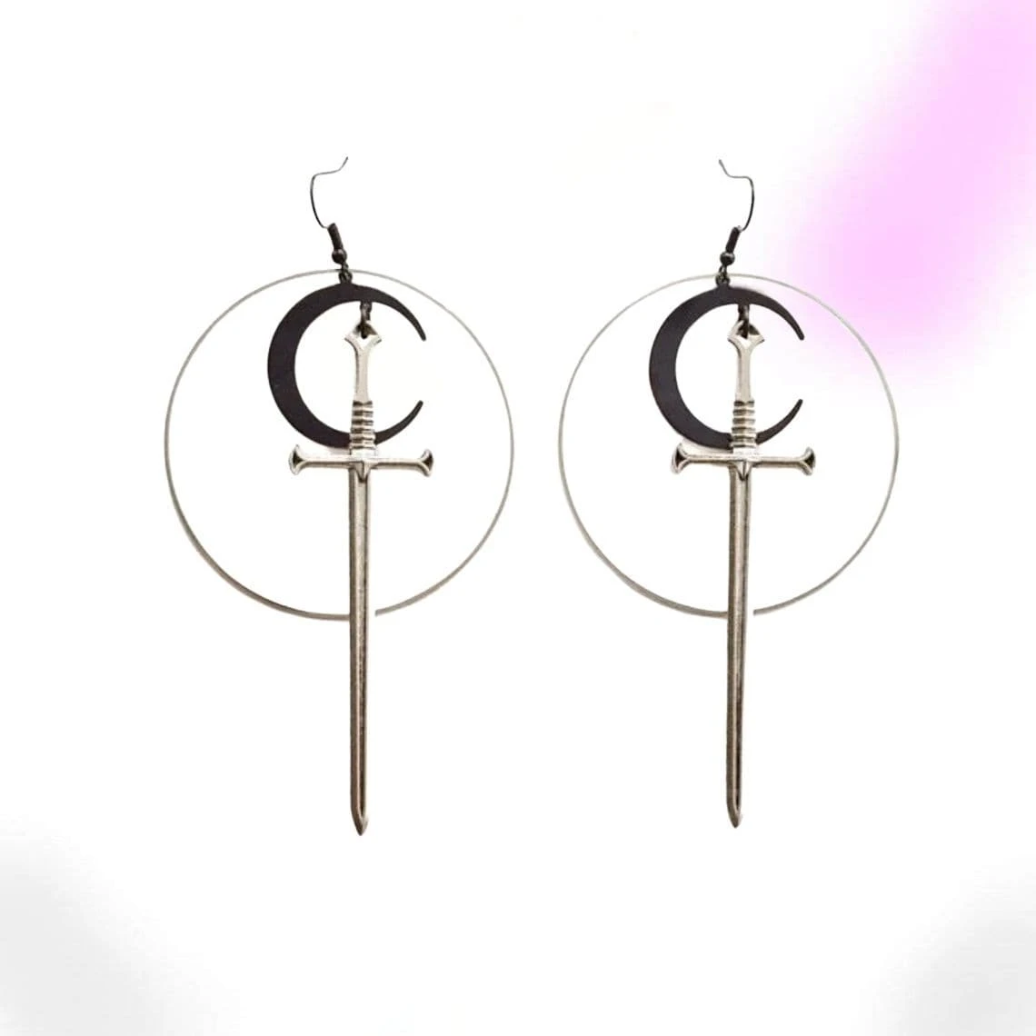 Heavenly Witch Sword And Moon Earrings 2 Heavenly Witch Sword And Moon Earrings - Image 2