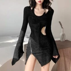 Chloe Knitted Sexy Dress Set -Gothic Clothing Store 3 36838ad4 ce3d 4368 8c78 31496e87f186