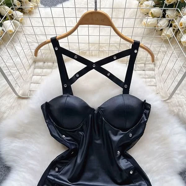 Dominatrix Dreams Lingerie Leather-Look Bodycon Night Dress 4 Dominatrix Dreams Lingerie Leather-Look Bodycon Night Dress - Image 4