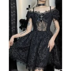 Gothic Spider Web Lace Dress -Gothic Clothing Store 3 3c3922bd 5747 488d a900 bdf363ecfe47