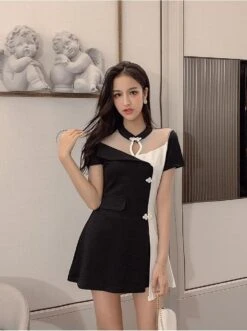 Mandarin Style Two Piece Dress Set -Gothic Clothing Store 3 4bb7fbfe cc18 4ed5 bd88 22f3d5a45e61