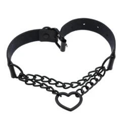 Chained Heart Gothic Leather Choker -Gothic Clothing Store 3 5ddc1b32 d7f5 4157 a3e6 f6d80151954d