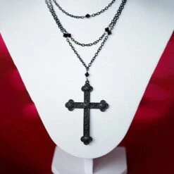 Black Cross Multilayer Necklace -Gothic Clothing Store 3 6343324c ce58 4277 b673 be0006283a1b