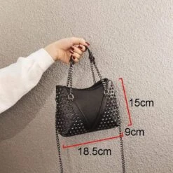 Chained Rivet Gothic Bag -Gothic Clothing Store 3 676275ec e2cd 492d 8f66 78724353ec5c