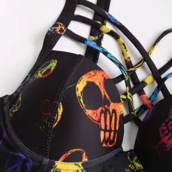 Day Of The Dead Swimwear Crisscross Bikini -Gothic Clothing Store 3 6c005da8 6f05 4f4b 97d1 6b0ef66f90af