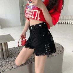 Lil Freak Fringe Denim Shorts -Gothic Clothing Store 3 6d3c0ad5 3bc4 4794 8c2a 6d98e1ea1bd4