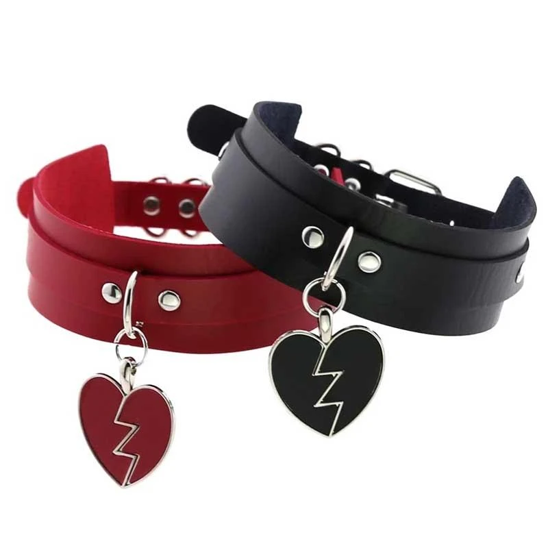 Broken Heart Leather Choker 2 Broken Heart Leather Choker - Image 2
