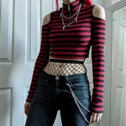 Hide And Seek Striped Crop Top -Gothic Clothing Store 3 9fa69382 40ca 4762 a2be cd17677690c5