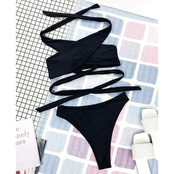 Aubree Crisscross Halter Wrap Bikini Set 4 Aubree Crisscross Halter Wrap Bikini Set - Image 4