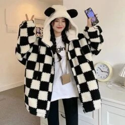 Kawaii Plaid Oversized Hoodie -Gothic Clothing Store 3 ddaf242c b38b 458b a0db e1e6bbe1845f