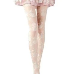 Dark Rose Lace Stockings -Gothic Clothing Store 4 08ad3370 c5fb 405f afdf 3c3f3e4c5a22