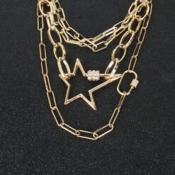 Carabiner Layered Chain Necklaces -Gothic Clothing Store 4 093cd748 0d19 4ded 92e5 631439c269dd