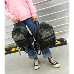 Rivets Overload Leather Backpack -Gothic Clothing Store 4 0e140a15 c5e8 492c 9e6c 298fa3a94b89