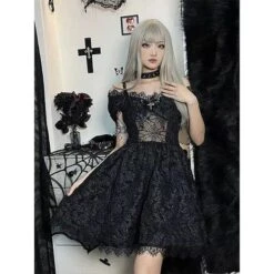 Gothic Spider Web Lace Dress -Gothic Clothing Store 4 227aba9a 4d3c 48a8 b276 499df7cfb663