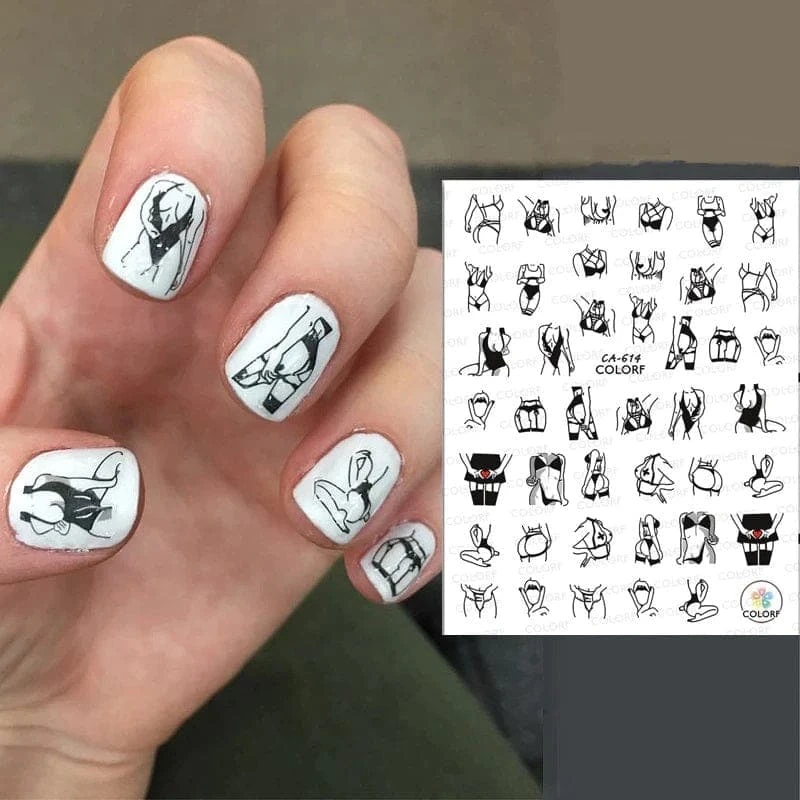 Abstract Girl Nail Stickers 5 Abstract Girl Nail Stickers - Image 5
