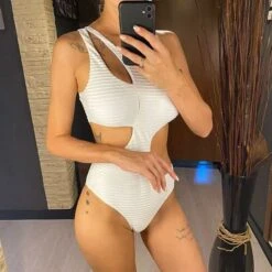Chic Asymmetric Cut Out One Piece Swimsuit -Gothic Clothing Store 4 6610e7d0 242b 40fe 8937 7e72a99f1045