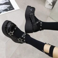 Night Star Mary Jane Shoes -Gothic Clothing Store 4 692fe634 8f0b 4bb4 ada5 0775894ab700