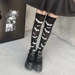 Nocturnal Being Thigh High Socks -Gothic Clothing Store 4 69e28212 40cf 47fc bbdd b56ee0e7b133