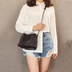 Chained Rivet Gothic Bag -Gothic Clothing Store 4 7094ff57 c315 4da6 b7f5 0fbaee083cfa