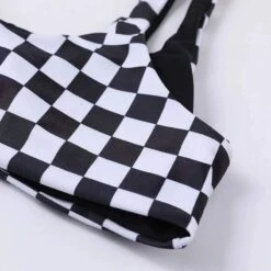 B&W Plaid Swimsuit -Gothic Clothing Store 4 786d3203 3222 4b32 9951 c7cb25243d49