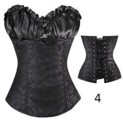 Plastic Boned Gothic Waist Trainer Corsets -Gothic Clothing Store 4 Black