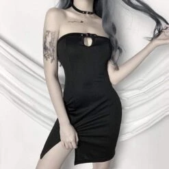 Midnight Buckle Up Dress -Gothic Clothing Store 4 a3a4df7f 1ddc 40c4 97c2 8347438c10de