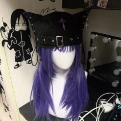 Twisted Illusions Harajuku Beret Hat -Gothic Clothing Store 4 a5c82901 5041 4356 9c57 9778a5e3465d