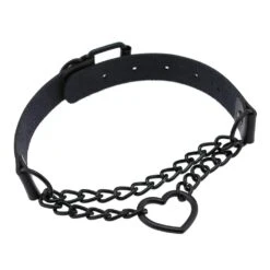 Chained Heart Gothic Leather Choker -Gothic Clothing Store 4 a999e66a f1ee 482f 8ecc fd336ca1347e
