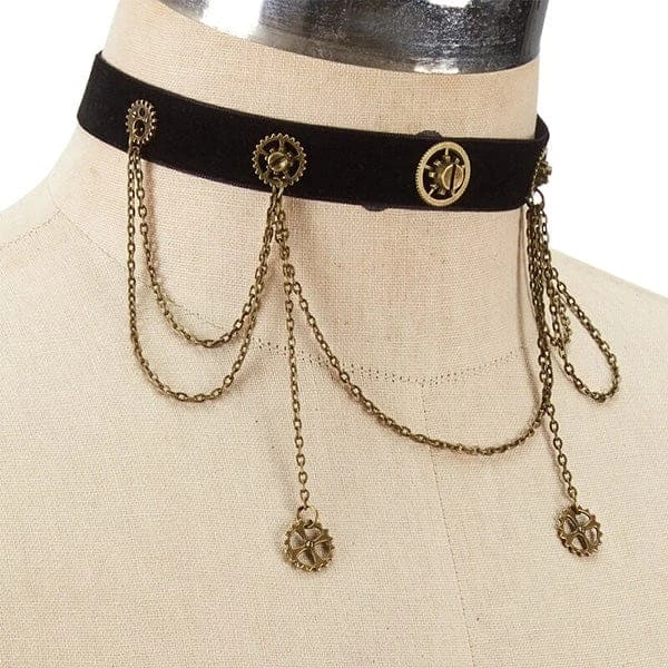 Steampunk Metal Gear Choker 5 Steampunk Metal Gear Choker - Image 5