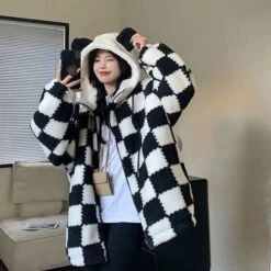 Kawaii Plaid Oversized Hoodie -Gothic Clothing Store 4 b342b933 ed72 4a4c bc41 aa85514e0a84