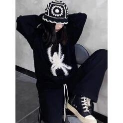 Fuzzy Spider Black Sweater -Gothic Clothing Store 4 c9ab56bd 23e2 4c7c a392 785d01d1b2b5
