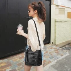 Ladies Black Rivet Bag -Gothic Clothing Store 4 cca892ca ba90 409f a38c fd97f5ee29da