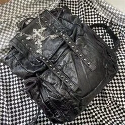 Cross Skeleton Chain Backpack Bag -Gothic Clothing Store 4 e15c2530 58de 417d 9db0 29f3ec1e75df