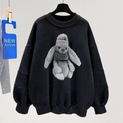 Bunny Haze Loose Sweatshirt -Gothic Clothing Store 4 fd40f2af 0734 4033 bdb6 8b59a02f73f8