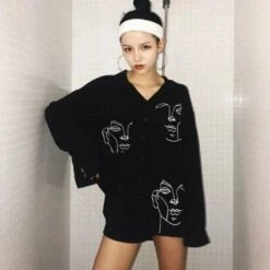 Aesthetic Face Long Sleeve Shirt -Gothic Clothing Store 5 0bfcb56e 17cb 4f81 ac18 78c736b77fdc