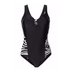 Zebra Print Tummy Control Swimsuit - V-Neck One-Piece Beachwear -Gothic Clothing Store 5 16890e7c b107 49c9 9f87 74c03bfdae0b