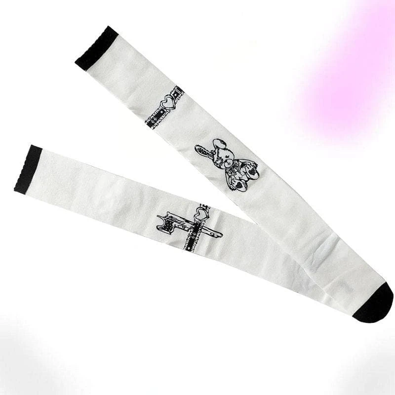 Assassination Rabbit Print White Socks 3 Assassination Rabbit Print White Socks - Image 3