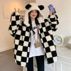 Kawaii Plaid Oversized Hoodie -Gothic Clothing Store 5 4f776184 8251 4f0f 9418 3262f24df644