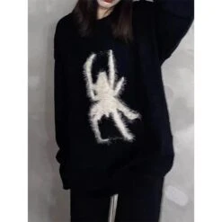 Fuzzy Spider Black Sweater -Gothic Clothing Store 5 830a8fc4 bdb0 475f a86c 025d18948b58