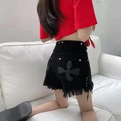 Lil Freak Fringe Denim Shorts -Gothic Clothing Store 5 9bc65cde ad69 4ba8 b735 979867ae8f2c